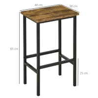 HOMCOM Industrial Bar Stools, Set of 2 Kitchen Breakfast Bar Chairs with Footrest, Counter Height Island Stools for Dining Area, Home Pub, Rustic Brown(m-3)