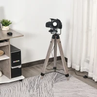 HOMCOM Lampadaire trépied style industriel hauteur réglable H100-140 cm noir(m-10)