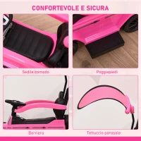 HOMCOM Macchina a Spinta per Bambini 12-36 Mesi con Licenza Mercedes, Tettuccio e Maniglia, 85.5x40.5x95 cm, Rosa(m-5)