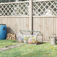 Outsunny Serre de jardin mini serre 2 fenêtres enroulables couverture en PVC 120 x 60 x 60 cm transparent(m-2)