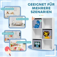 ZONEKIZ Estante de Armazenamento para Crianças, Cubos, Gavetas, MDF, Proteção Anti-Tombamento, Branco(m-4)