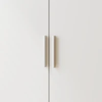 HOMCOM Armario Dormitorio Moderno Armario Ropero con Barra para Colgar Cajón Estante Superior 40x52x170 cm Blanco(m-12)