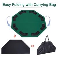 HOMCOM 1.2m/48 Inches Foldable Poker Table Top 8 Players Blackjack Tables Chip Trays(m-5)
