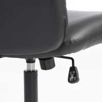 HOMCOM Home Office Desk Chair Height Adjustable Swivel Chair Cross Legged Wide Seat Swivel Wheels Black(m-10)