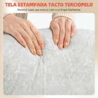 HOMCOM Silla de escritorio Ergonómica con Respaldo Alto Reposabrazos Abatibles Asiento con Muelles Altura Ajustable Crema(m-6)
