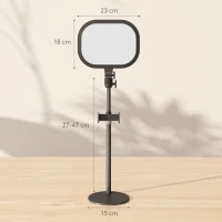 HOMCOM Lampada da Scrivania LED con Supporto per Telefono, 5 Colori di Luce e 10 Luminosità, Nero(m-3)