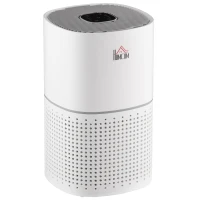HOMCOM Purificador de Ar HEPA, Ionizador, CADR 225m³/h, Modo Silencioso, 50W, Temporizador, 4 Velocidades - Dim. 22L x 22l x 36H cm - Branco(m-1)