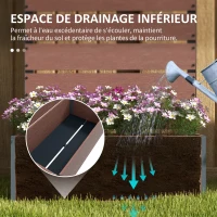 Outsunny Jardinière avec treillis, bac à fleurs, pour plantes grimpantes, légumes, fleurs, 72 x 38 x 150 cm, marron clair(m-7)