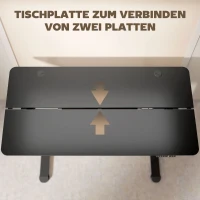 Vinsetto Stehpult höhenverstellbarer Computertisch Schreibtisch, 140 cm x 70 cm x 116 cm, Schwarz(m-9)