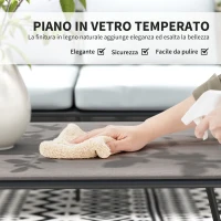 Outsunny Set da Giardino Rattan con Divanetto 2 Posti, 2 Poltrone e Tavolino in Vetro, Cuscini Sfoderabili, Grigio(m-7)