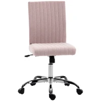 HOMCOM Chaise de bureau sans accoudoirs, fauteuil de bureau, hauteur réglable et pivotant 360°, 43 x 56 x 89-99 cm, rose(m-16)