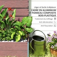 Outsunny Jardinière avec treillis, bac à fleurs, pour plantes grimpantes, légumes, fleurs, 72 x 38 x 150 cm, marron clair(m-5)