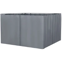 Outsunny Replacement Gazebo Curtains 4-Panel Sidewalls with Zipper for 3 x 3 (M) Yard Gazebos Canopy Tent, Dark Grey(m-1)