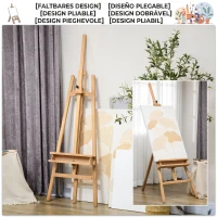 Vinsetto Șevalet pentru Pictură Pliabil din Lemn de Fag cu Înălțime și Unghi Reglabil, 65x110x180-235 cm(m-7)