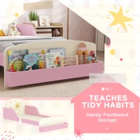 AIYAPLAY Toddler Bed with Storage, Guardrails, Sun Design, for Ages 3-8 Years, Fits 140 x 70cm Mattress,(m-6)