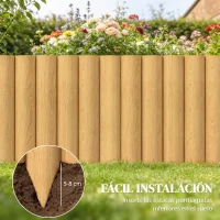 Outsunny Valla de Jardín de Madera Panel Decorativo Resistente y Fácil de Instalar para Patio Césped Camino 176x38 cm Natural(m-5)