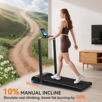 SPORTNOW Folding Treadmill Walking Pad, 2HP Portable Under Desk Treadmill with Handle, Running Jogging Walking Machine(m-5)
