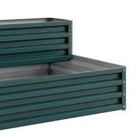 Outsunny Carré potager de jardin fond ouvert 2 étages pour herbes légumes fruits fleurs 120 x 101 x 58 cm vert(m-10)