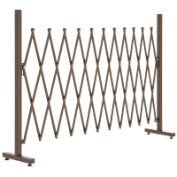 Outsunny Expanding Trellis Fence Freestanding Movable Fence Foldable Garden Screen Panel Aluminum, 300cm x 103.5 cm, Dark Brown(m-11)