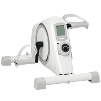 SPORTNOW Mini-Heimtrainer, Unter-dem-Schreibtisch-Fußpedale, Arm- und Beinübungen, 8 Widerstandsstufen, Stahl, Weiß(m-1)