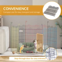 PawHut Pet Playpen Crate, with Six Panels, Door, for Indoors and Outdoors(m-6)