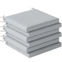 Outsunny Set of 6 Outdoor Seat Cushions with Machine Washable Cover, Water Repellent Seat Cushions Light Grey(m-1)