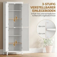 HOMCOM Badezimmerschrank 170 cm hoch, schmaler freistehender Badschrank mit verstellbaren Einlegeböden, für Waschküche(m-5)