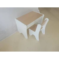AIYAPLAY Conjunto Mesa Infantil com Cadeira Gaveta 3-8 Anos Bordas Arredondadas para Quarto Sala Creche Branco(m-2)