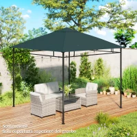 Outsunny Tetto di Ricambio per Gazebo 3x3 m in Poliestere Grigio con 8 Fori di Ventilazione(m-2)