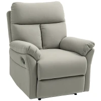 HOMCOM Poltrona Reclinabile 140° con Poggiapiedi, in Microfibra, Schiuma e Metallo, 84x91x102 cm, Grigio(m-1)