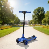 AIYAPLAY Trottinette électrique pour enfant 6 à 10 ans, pliable 3 roues démarrage zéro, vitesse maximale 8 km/h 64x29x83cm bleu(m-2)