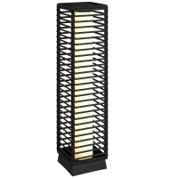 Outsunny Lanterne Solaire Extérieure en résine tressée lampadaire sans fil rechargeable capteur de lumière 16 x 16 x 68 cm noir(m-1)