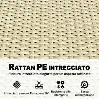 Outsunny Fioriera in Rattan con Traliccio, Letto Rialzato per Piante Rampicanti, Beige(m-6)