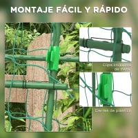 Outsunny Enrejado de Pepino 206 cm Enrejado de Jardín de Arco para Plantas Trepadoras al Aire Libre con Marco de Acero Verde(m-5)