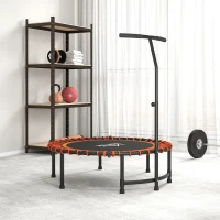 HOMCOM Mini Round Steel Frame Trampoline w/ Adjustable Handle, Orange(m-10)