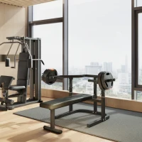SPORTNOW Macchina Pettorali ad Altezza Regolabile in Acciaio, 150x150x60-85 cm, Nero(m-9)