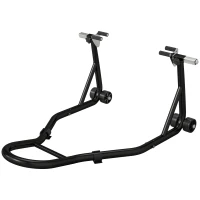 HOMCOM Cavalletto Anteriore per Moto con Tappetino Antiscivolo, Adattatori Regolabili per Perni e Perno a Forchetta, Capacità 200 kg, per Pneumatici da 18", 17" e 10"(m-10)