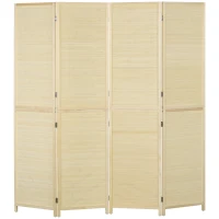 HOMCOM Paravent 4-teilig 180 x 180 cm Faltbar Raumteiler Trennwand aus Bambus für Wohnzimmer Natur(m-1)