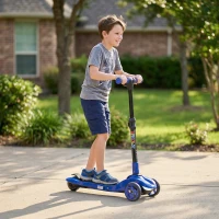 AIYAPLAY Trottinette électrique pour enfant 6 à 10 ans, pliable 3 roues démarrage zéro, vitesse maximale 8 km/h 64x29x83cm bleu(m-10)