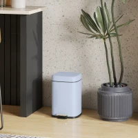 HOMCOM 12L Modern Boxy Metal Home Kitchen Bin - Light Blue(m-10)