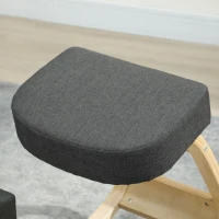 Vinsetto Sedia Ergonomica con Inginocchiatoio in Legno di Betulla e Cuscino, 51x69x58 cm, Grigio(m-9)