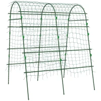 Outsunny Enrejado de Pepino 206 cm Enrejado de Jardín de Arco para Plantas Trepadoras al Aire Libre con Marco de Acero Verde(m-1)