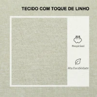 HOMCOM Sofá de 2 Lugares Estofado em Linho Sintético com Espaço de Armazenamento 2 Almofadas e Pés de Madeira 135x71x84 cm Bege(m-4)