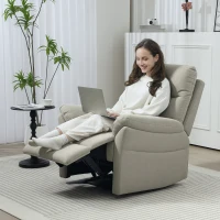HOMCOM Poltrona Reclinabile 140° con Poggiapiedi, in Microfibra, Schiuma e Metallo, 84x91x102 cm, Grigio(m-2)
