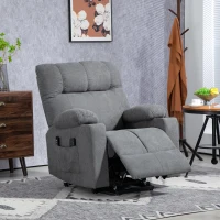 HOMCOM Poltrona para idosos com assistência de elevação, função de reclinar, incl. controle remoto, 144 cm x 91 cm x 88 cm, Cinza(m-6)