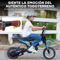 AIYAPLAY Moto Eléctrica para Niños 24V con Motor 250W Velocidad de 6-16km/h Ruedas de 12'' para Niños de 8-12 Años Azul(m-5)
