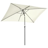 Outsunny Parasol inclinable rectangulaire métal polyester haute densité 3 x 2 m crème(m-1)