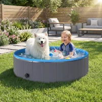 PawHut Faltbarer Hundepool für Große und Mittelgroße Hunde, mit Anti-Rutsch-Boden für Enten, Innen- und Außen, 120x30cm(m-2)