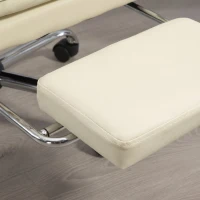 Vinsetto,Scaun de Birou,Suport pentru Picioare,PU, Metal,66 x 72 x 122-130 cm,Bej(m-9)