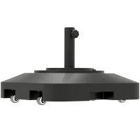 Outsunny Base per Ombrellone a Rotelle e Riempibile con Acqua o Sabbia, in HDPE, 48x48x32.5 cm, Nero(m-1)